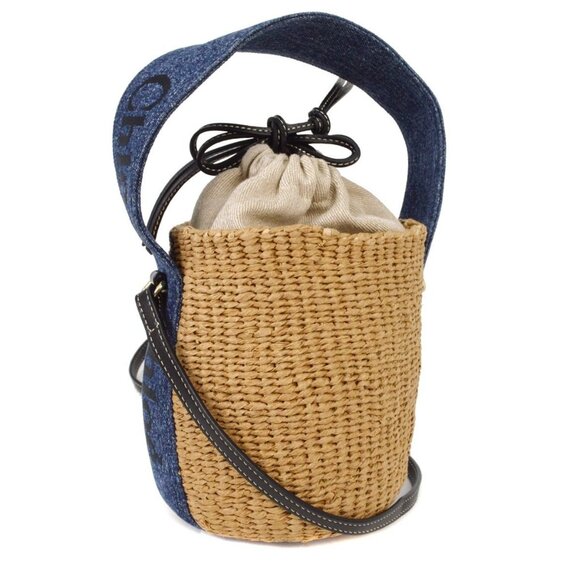 Chloe x Mifuko Woody Small Denim Basket Bag 02-23-68-65 D30G9X NQ00797 - Picture 2 of 10